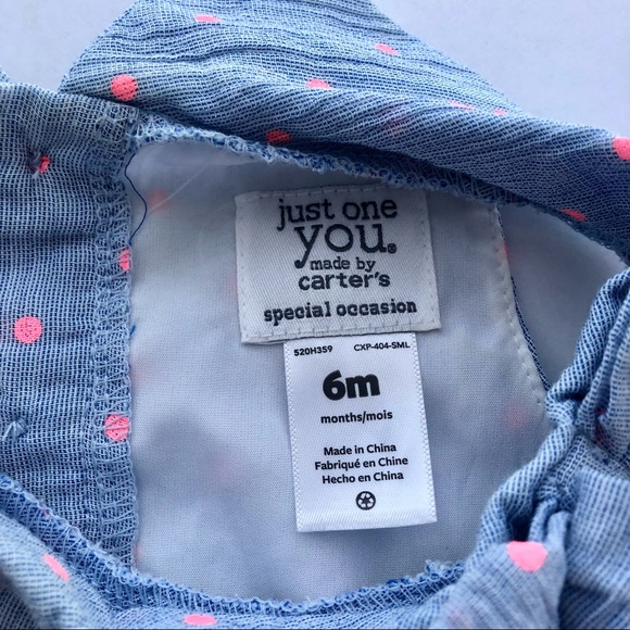 Baby Dress- Pink Polka Dot Special Occasion Carter’s - Picture 4 of 4